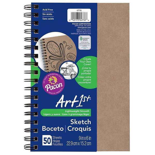 Arts & Crafts Sketch Diary Chip Cover 9 X6 Natural PACON CORPORATION