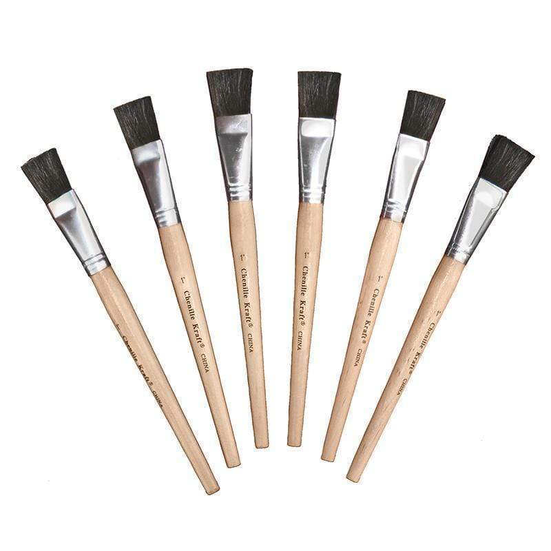 Arts & Crafts Stubby Easel Brushes 1 In Wide 6 Pk PACON CORPORATION