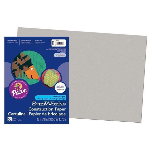 Arts & Crafts Sunworks 12 X18 Gray Groundwood 50 Ct PACON CORPORATION