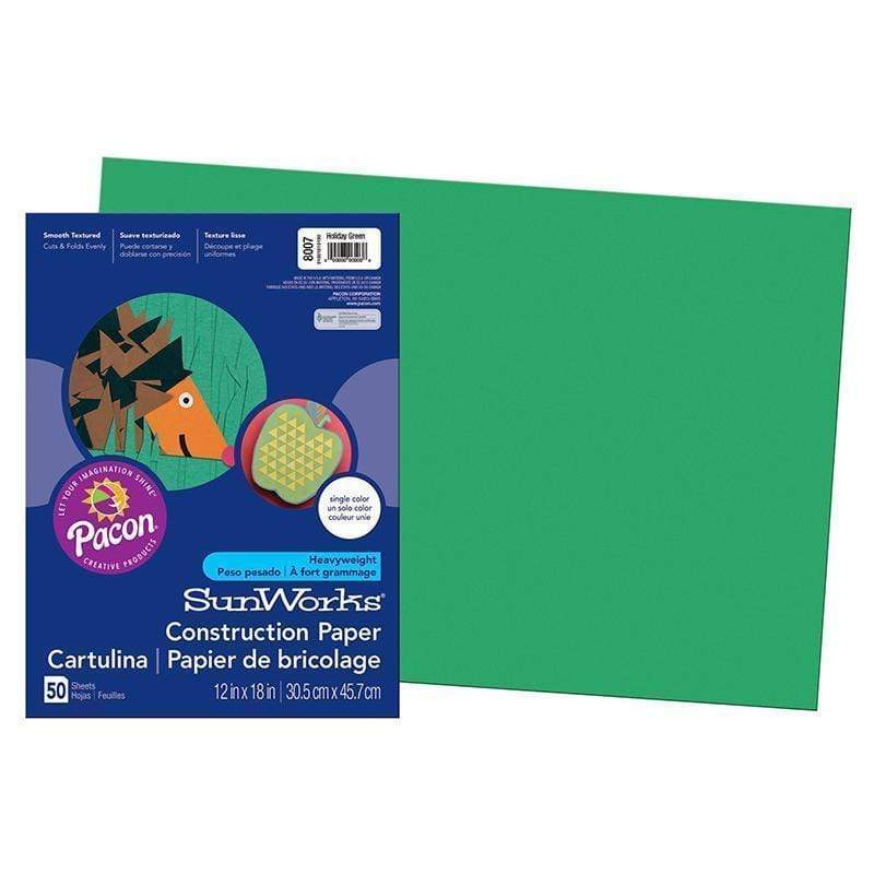 Arts & Crafts Sunworks 12 X18 Holiday Green 50 Ct PACON CORPORATION
