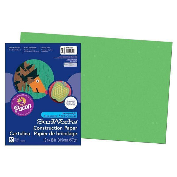 Arts & Crafts SUNWORKS 12X18 BRIGHT GREEN 50CT PACON CORPORATION