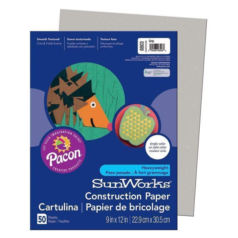 Arts & Crafts Sunworks 9 X12 Gray 50 Ct PACON CORPORATION