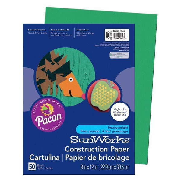Arts & Crafts Sunworks 9 X12 Holiday Green 50 Ct PACON CORPORATION