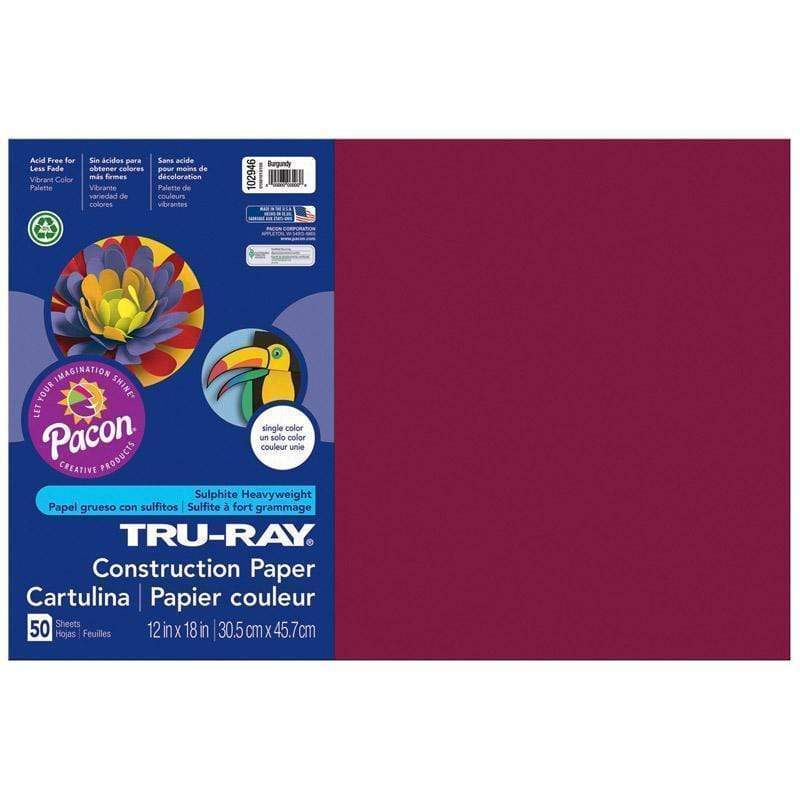 Arts & Crafts Tru Ray 12 X 18 Burgundy 50 Sht PACON CORPORATION