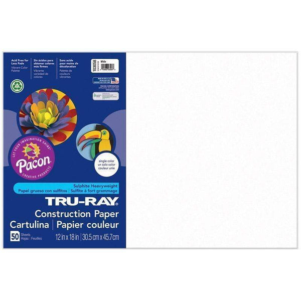 Arts & Crafts Tru Ray 12 X 18 White 50 Sht PACON CORPORATION
