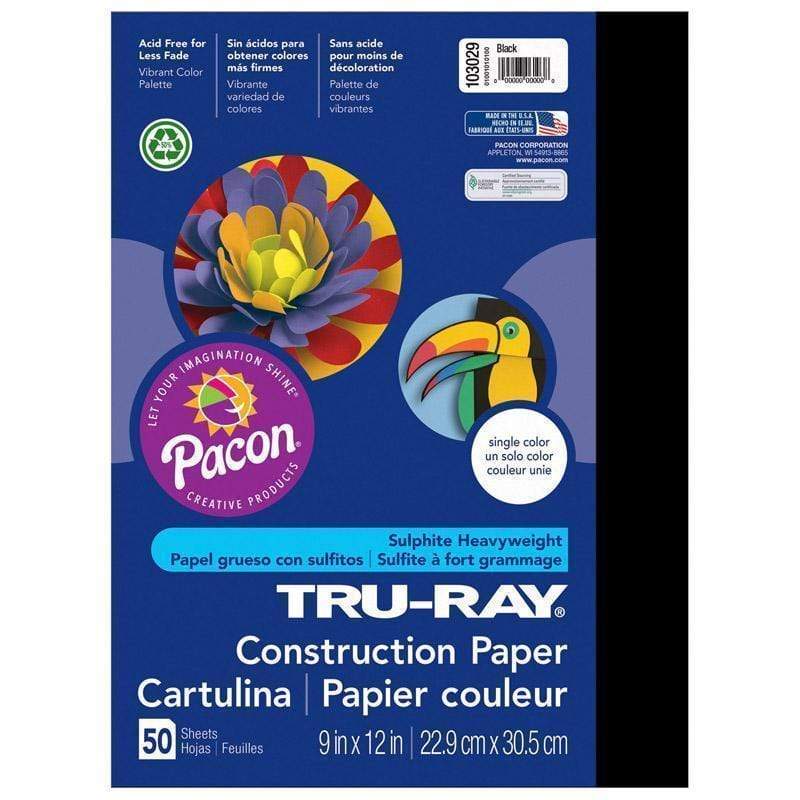 Arts & Crafts TRU RAY 9 X 12 BLACK 50 SHT PACON CORPORATION