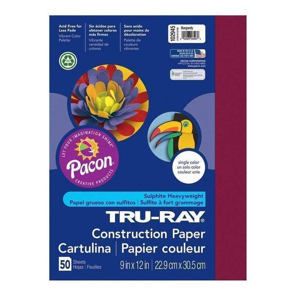 Arts & Crafts Tru Ray 9 X 12 Burgundy 50 Sht PACON CORPORATION