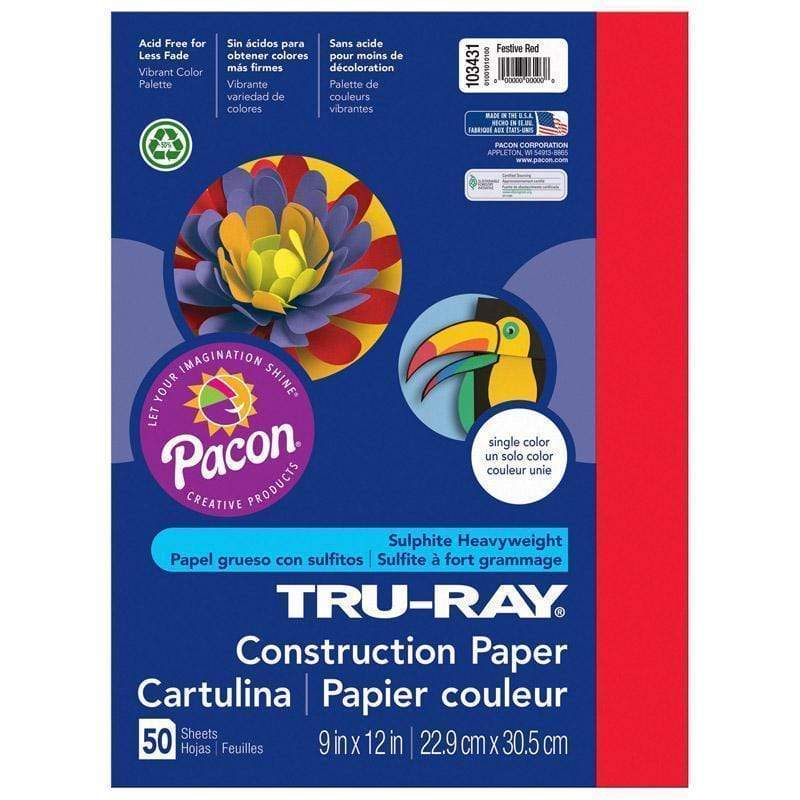 Tru Ray 9 X 12 Festive Red 50 Sht