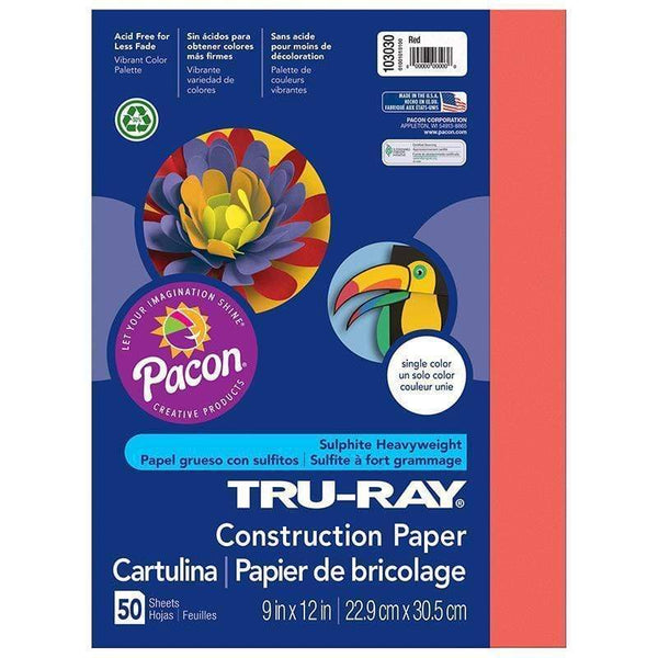 Arts & Crafts TRU RAY 9 X 12 RED 50 SHT PACON CORPORATION