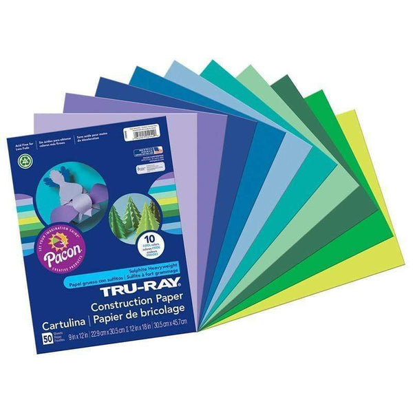 Arts & Crafts TRU RAY COOL ASSTS 9X12 50 SHT PACON CORPORATION