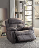 Ashe Recliner , Gray Microfiber-Recliner Chairs-Gray-Leather-Aire Ply Foam Metal Lift & Reclining-JadeMoghul Inc.