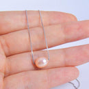 ASHIQI 925 sterling silver freshwater pearl necklaces pendant 7-8mm natural pearls jewelry-Pink-7-8mm-40cm-JadeMoghul Inc.