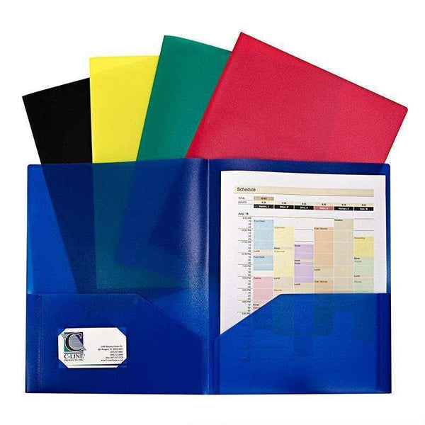 ASSORTED TWO POCKET POLY PORTFOLIOS-Supplies-JadeMoghul Inc.