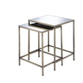 Astonishing Nesting Tables Set, Mirror & Brass-Console Tables-Mirror & Brass-Mirror Metal-JadeMoghul Inc.