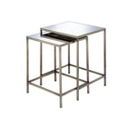 Astonishing Nesting Tables Set, Mirror & Brass-Console Tables-Mirror & Brass-Mirror Metal-JadeMoghul Inc.