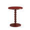 Astonishing Side Table With Round Top, Red-Side Tables and End Tables-Red-MDF Solid Wood Leg-JadeMoghul Inc.