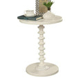 Astonishing Side Table With Round Top, White-Side Tables and End Tables-White-MDF Solid Wood Leg-JadeMoghul Inc.