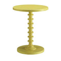 Astonishing Side Table With Round Top, Yellow-Side Tables and End Tables-Yellow-MDF Solid Wood Leg-JadeMoghul Inc.