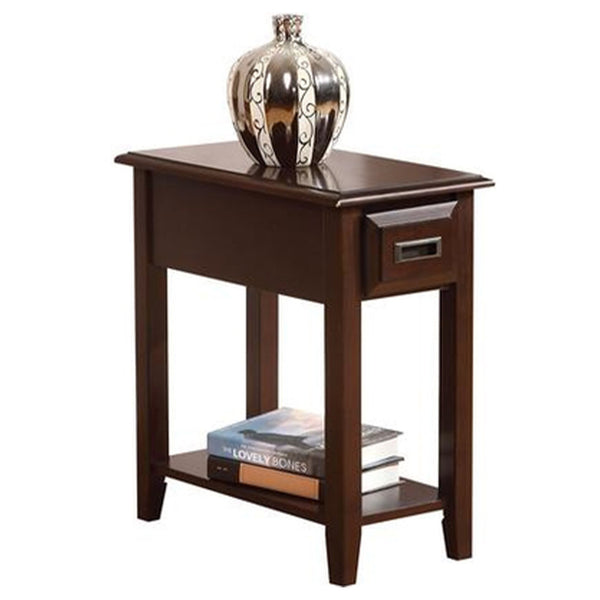 Astounding Side Table, Dark Cherry Brown-Side Tables and End Tables-Dark Cherry-Rbw Cherry Veneer-JadeMoghul Inc.