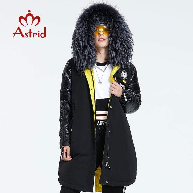 Astrid 2019 Winter new arrival women down jacket with a fur collar fashion style with a hood long winter coat women AR-3022 JadeMoghul Inc. 