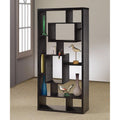 Asymmetrical Cube Black Book Case with Shelves-Book Cases-BLACK-MELAMINE PAPER-JadeMoghul Inc.