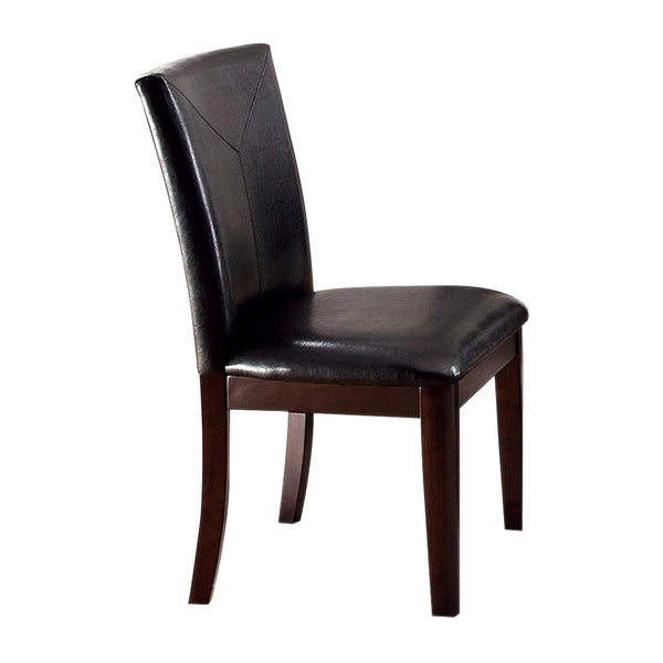 Atenna I Contemporary Side Chair Withdark Brown, Set Of 2-Armchairs and Accent Chairs-Dark Walnut-Leatherette Solid Wood Wood Veneer & Others-JadeMoghul Inc.
