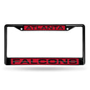 Honda License Plate Frame Atlanta Falcons Black Laser Chrome Frame