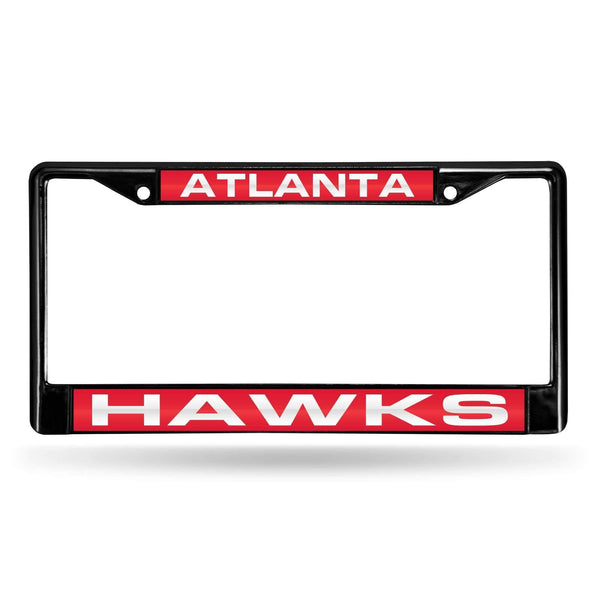 Porsche License Plate Frame Atlanta Hawks Black Laser Chrome Frame
