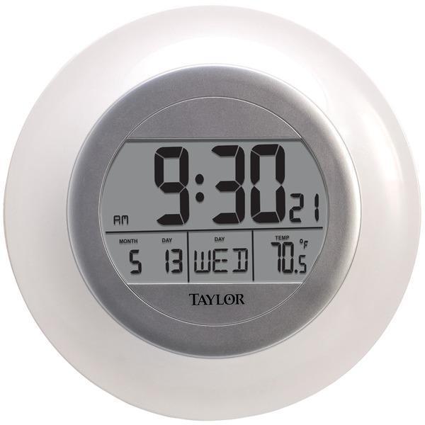 Atomic Wall Clock with Thermometer-Weather Stations, Thermometers & Accessories-JadeMoghul Inc.