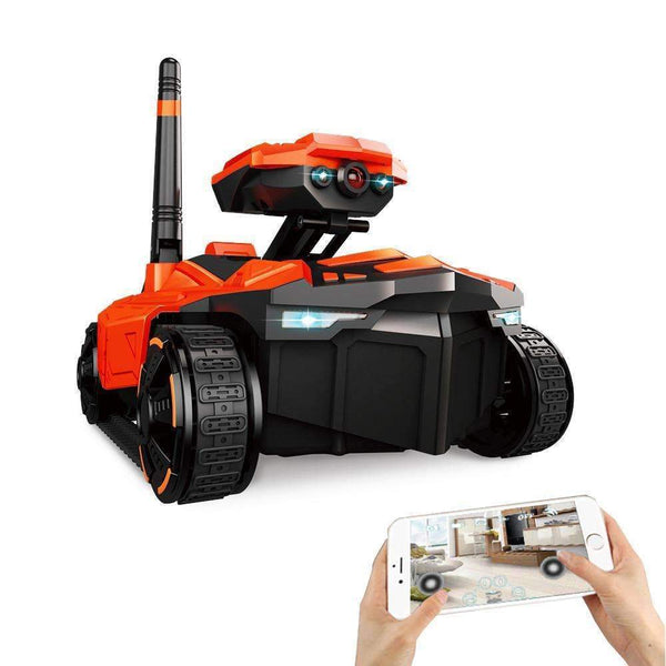 ATTOP YD-211 Wifi FPV 0.3MP HD Camera App Remote Control Spy Tank RC Toy Phone Controlled Robot ABS Long Working Time Toys--JadeMoghul Inc.