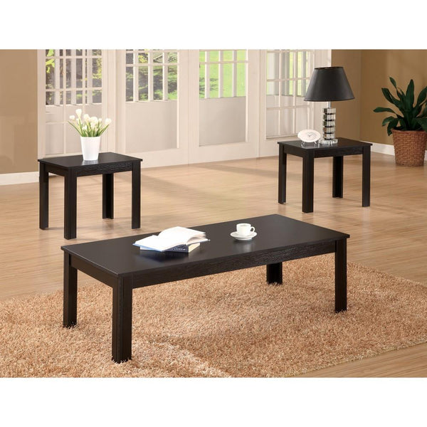 Attractive Black Three Piece Occasional Table Set-Coffee Table Sets-BLACK-SOLIDWOOD-JadeMoghul Inc.