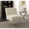Attractively Accent Chair With Fur, White-Armchairs and Accent Chairs-White-FABRIC-JadeMoghul Inc.