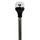 Attwood LightArmor All-Around Light - 12" Aluminum Pole - Black Vertical Composite Base w-Adapter [5557-PV12A7]-Navigation Lights-JadeMoghul Inc.