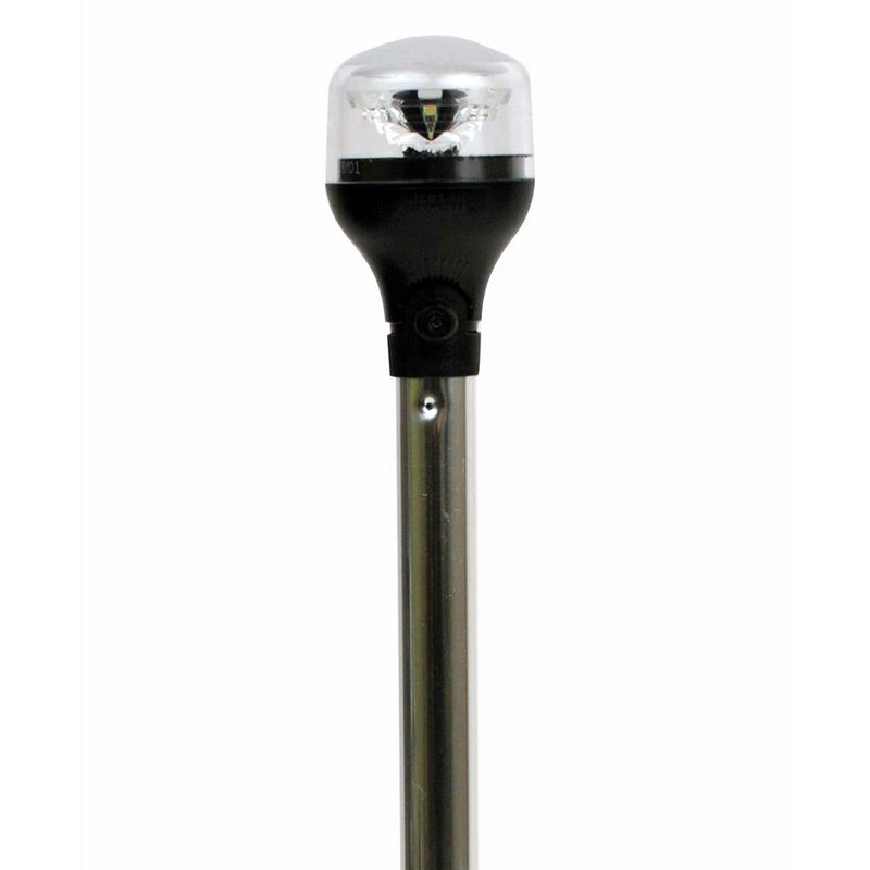 Attwood LightArmor All-Around Light - 20" Aluminum Pole - Black Vertical Composite Base w-Adapter [5551-PA20-7]-Navigation Lights-JadeMoghul Inc.