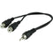 Audio Y-Adapter, 6" (1 Male RCA to 2 Male RCA's)-Cables, Connectors & Accessories-JadeMoghul Inc.