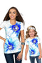 Aurora Zoe Blue Floral Print Designer Tee - Women-Aurora-XS-White/Blue-JadeMoghul Inc.