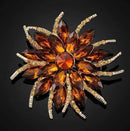 Austrian Crystal Brooch Pins For Women Top Quality Flower Broches Jewelry Fashion Wedding Party Invitation Bijoux Broche Femme-gold brown-JadeMoghul Inc.