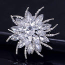 Austrian Crystal Brooch Pins For Women Top Quality Flower Broches Jewelry Fashion Wedding Party Invitation Bijoux Broche Femme-silver clear-JadeMoghul Inc.