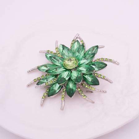 Austrian Crystal Brooch Pins For Women Top Quality Flower Broches Jewelry Fashion Wedding Party Invitation Bijoux Broche Femme-silver green-JadeMoghul Inc.