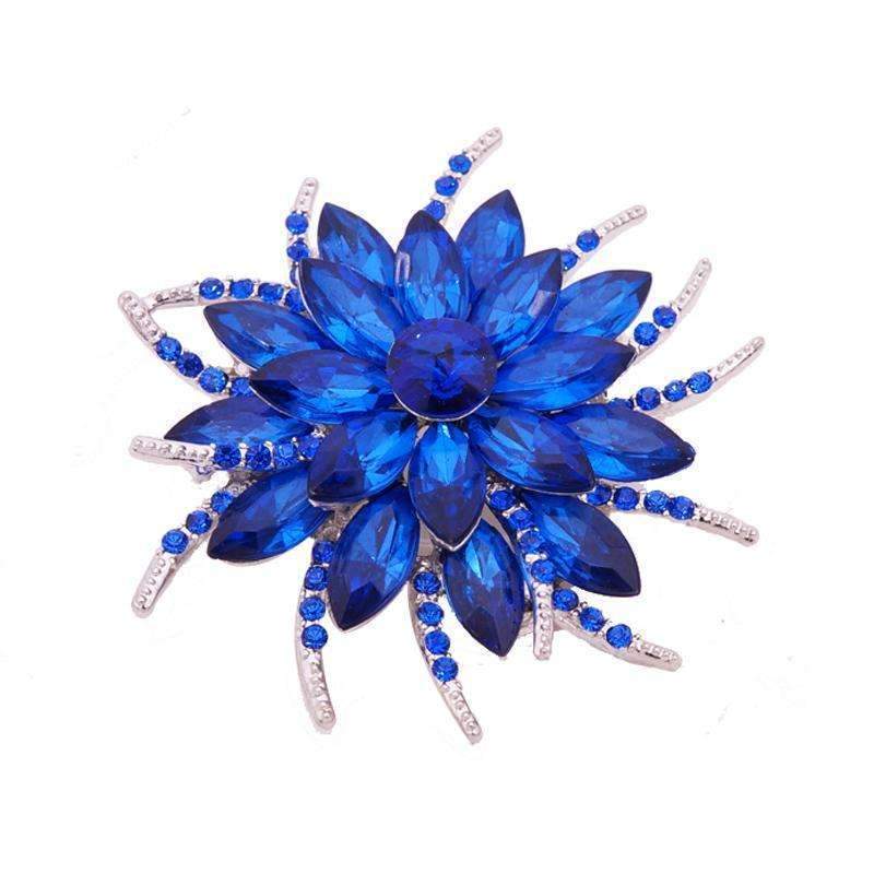 Austrian Crystal Brooch Pins For Women Top Quality Flower Broches Jewelry Fashion Wedding Party Invitation Bijoux Broche Femme-silver red-JadeMoghul Inc.