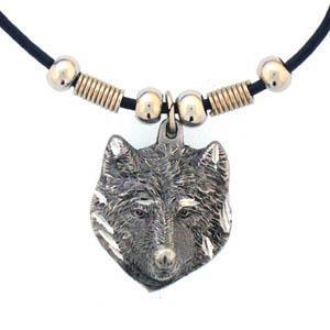 Authentic Sports Accessories - Wolf Head Adjustable Cord Necklace-Jewelry & Accessories,Necklaces,Adjustable Cord Necklaces-JadeMoghul Inc.