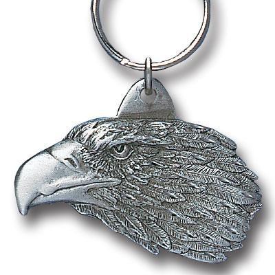 Authentic Sports Key Chains - Free Form Eagles Head Antiqued Key Chain-Key Chains,Scultped Key Chains,Antiqued Key Chain-JadeMoghul Inc.