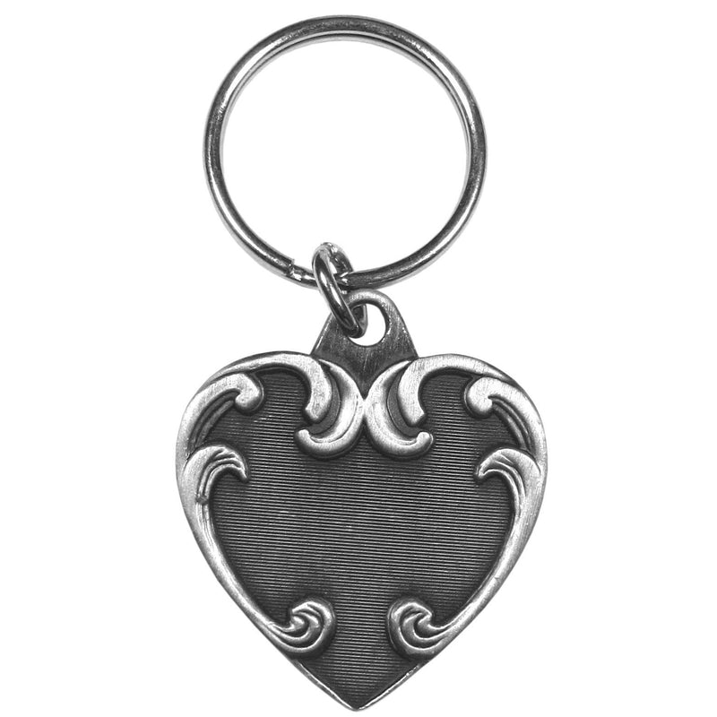 Authentic Sports Key Chains - Heart Antiqued Keyring-Key Chains,Scultped Key Chains,Antiqued Key Chain-JadeMoghul Inc.