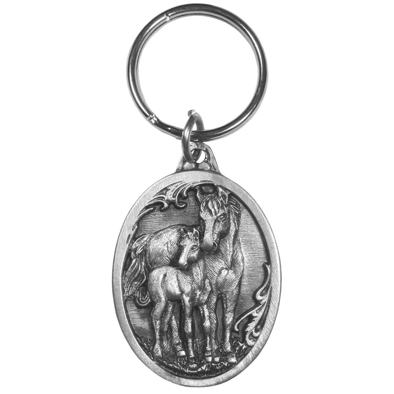 Authentic Sports Key Chains - Mare and Colt Antiqued Keyring-Key Chains,Scultped Key Chains,Antiqued Key Chain-JadeMoghul Inc.