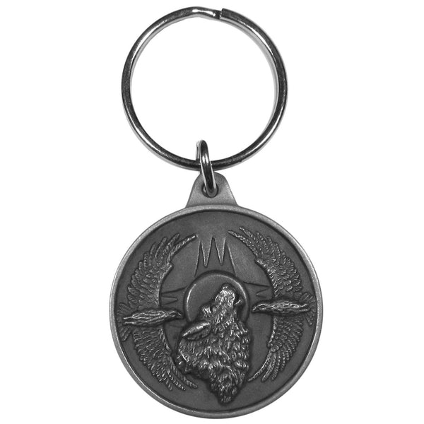 Authentic Sports Key ChainsWolf and Eagles Shield Antiqued Key Chain-Key Chains,Scultped Key Chains,Antiqued Key Chain-JadeMoghul Inc.