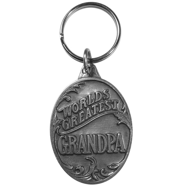 Authentic Sports Key ChainsWorld's Greatest Grandpa Antiqued Metal Key Chain-Key Chains,Scultped Key Chains,Antiqued Key Chain-JadeMoghul Inc.