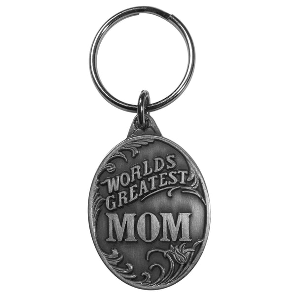 Authentic Sports Key ChainsWorld's Greatest Mom Antiqued Metal Key Chain-Key Chains,Scultped Key Chains,Antiqued Key Chain-JadeMoghul Inc.