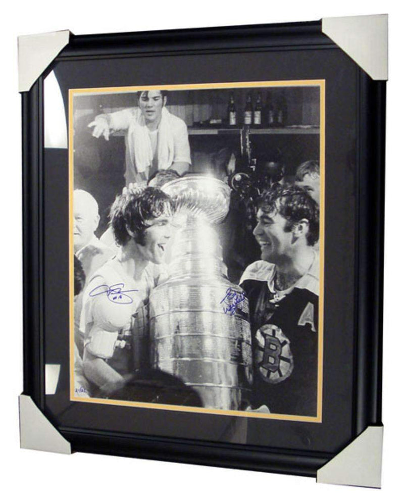 Autographed Derek Sanderson and Ed Westfall framed 16x20 photo. Comes with Sports Images Certificate of Authenticity-AUTO HOCKEY MEMORABILIA-JadeMoghul Inc.