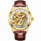 Automatic Mechanical Wristwatch - Stainless Steel Band Men's Watch-Brown white-JadeMoghul Inc.