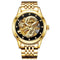 Automatic Mechanical Wristwatch - Stainless Steel Band Men's Watch-Gold black-JadeMoghul Inc.